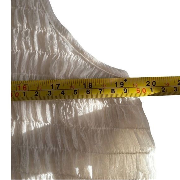 NWT Olive + Rose white Smocked Tiered Sleeveless Babydoll Top size XL - Picture 5 of 6